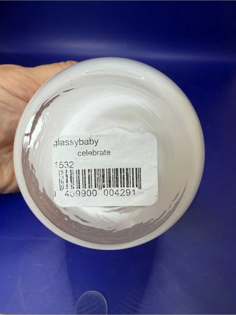 Glassybaby Celebrate Votive Candle Holder White Opalescent pre-triskelion
